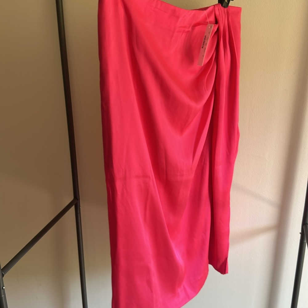 J. Crew Hot Pink Skirt size 12 satin NEW